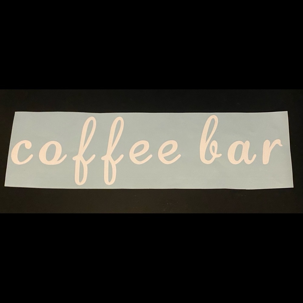 Coffee Bar White Vinyl Wall Decal 16.5” lo…